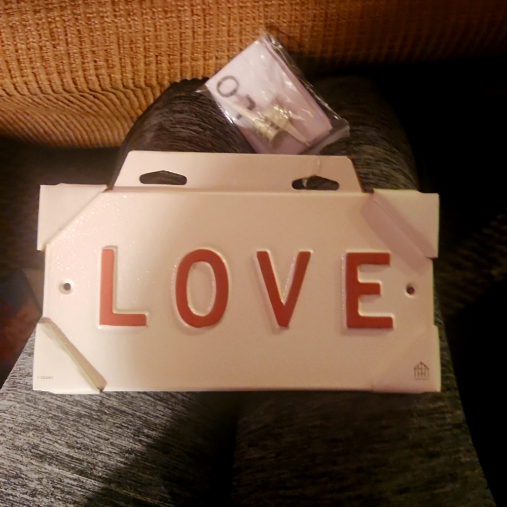 New in package aluminum wall sign  $9 or add to your order gor $5 "LOVE"